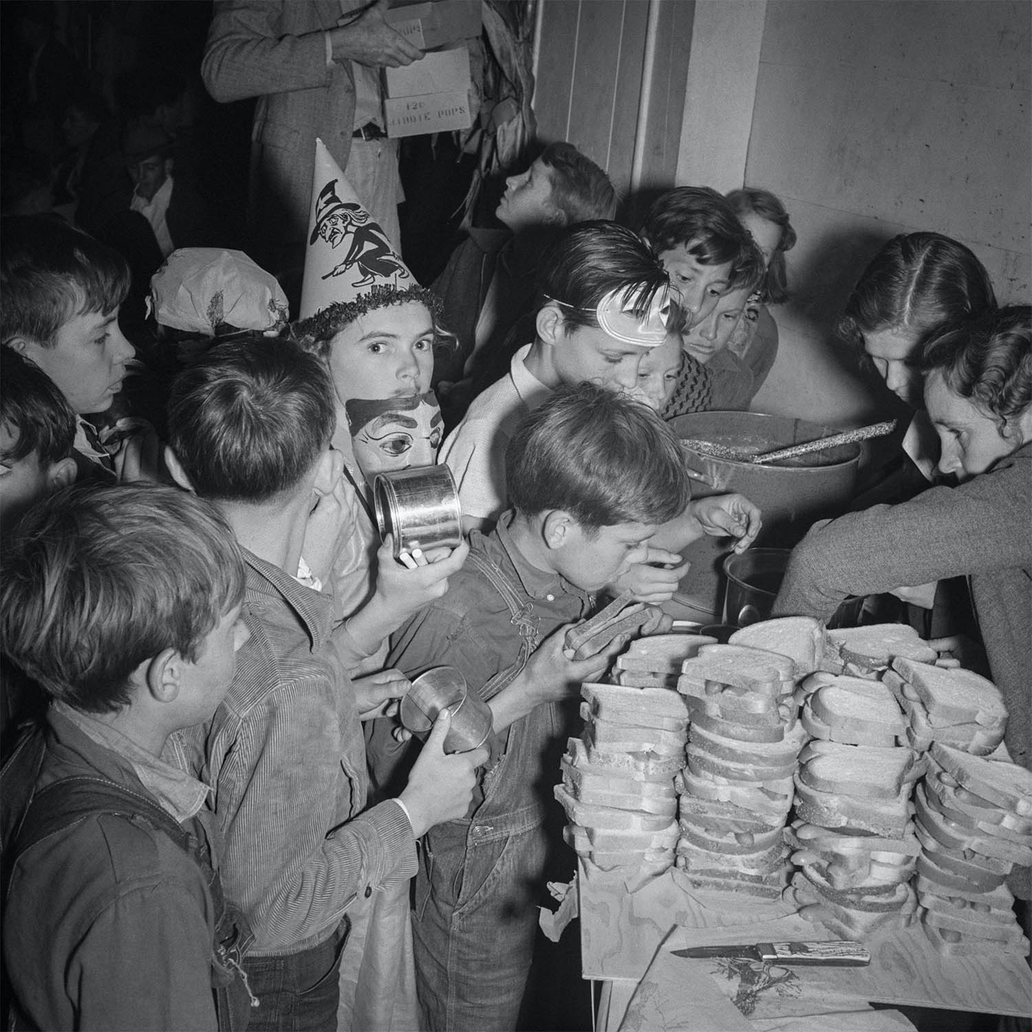 Featured image For the children, vintage image of kids at party waiting for sandwiches and food voice spark live